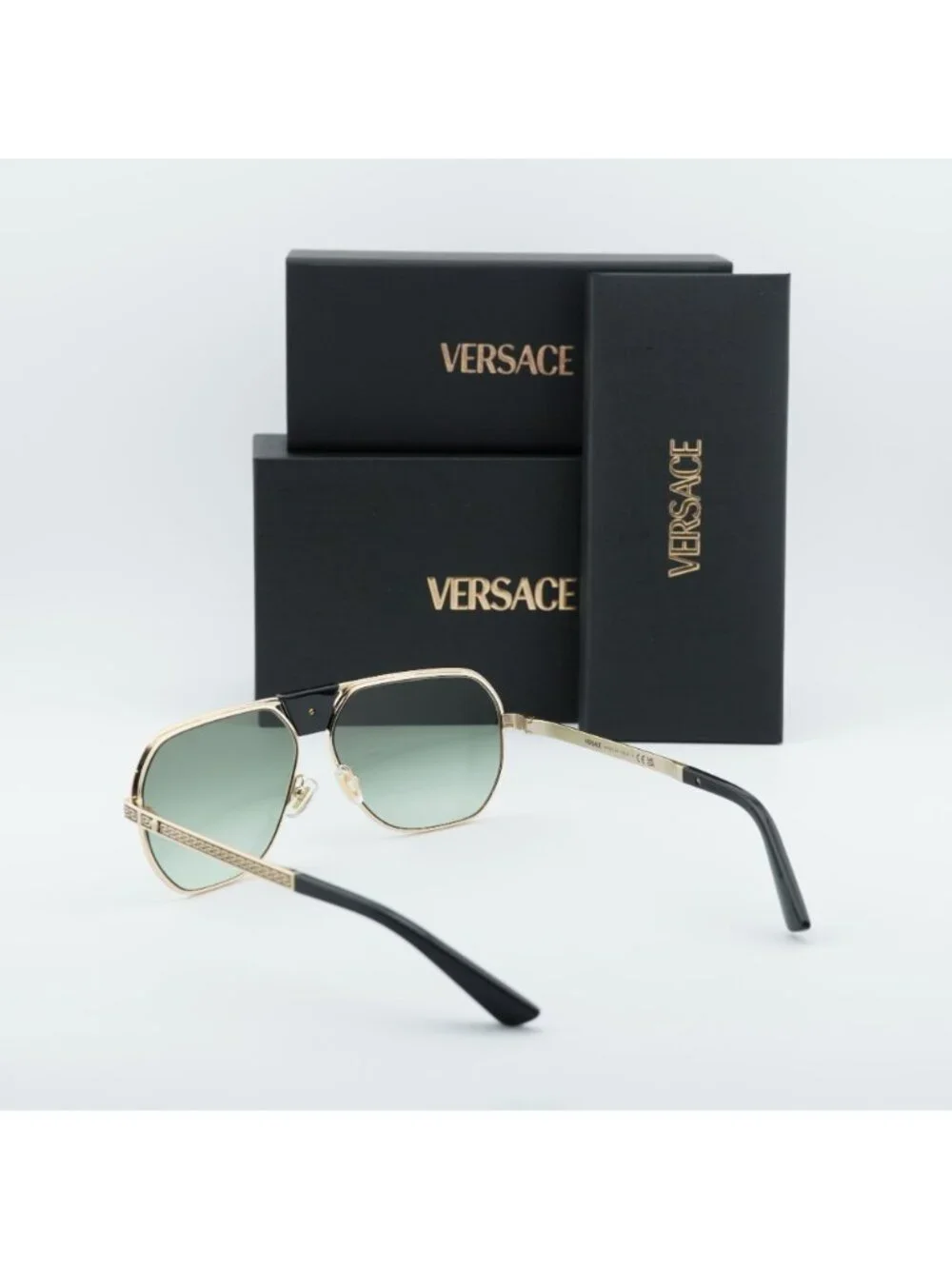 Versace VE2294 10028E Aviator Sunglasses – Gold / Green Gradient